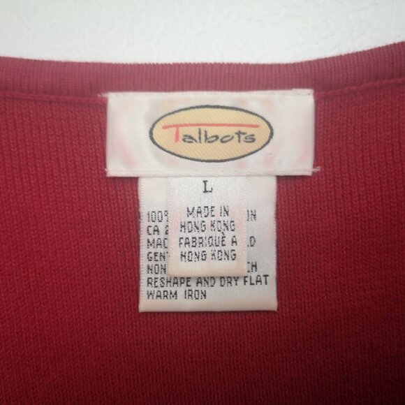 Talbots Ladies Size Large Red Short Sleeves Lightweight Sweater - Picture 3 of 9